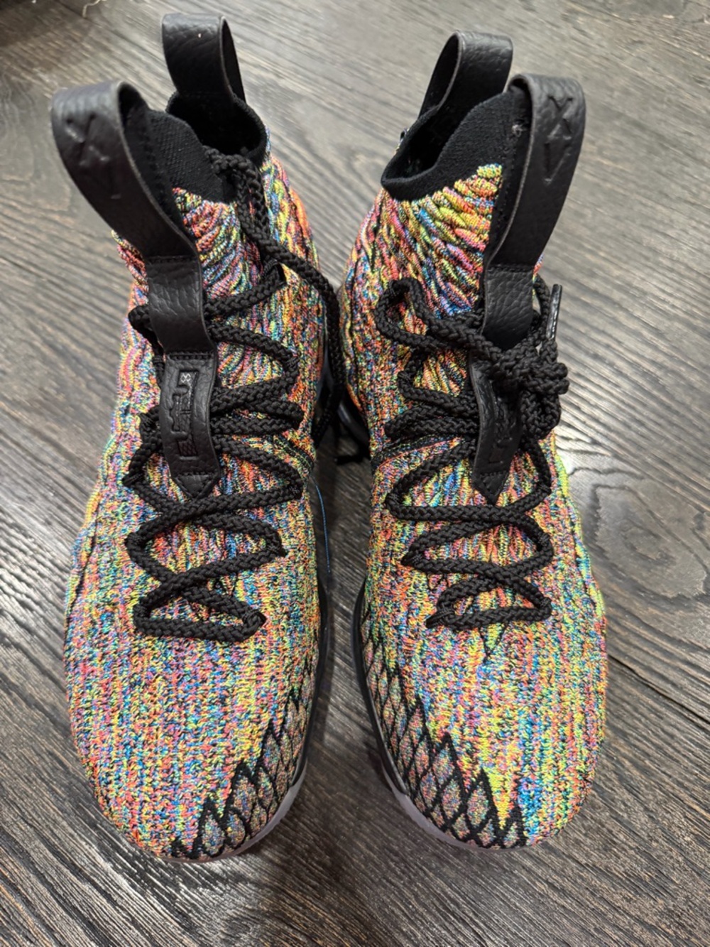 NIKE 'LeBron 15' Four Horsemen Fruity Pebbles Basketball Shoes Youth Sz. 5 - Picture 4 of 11